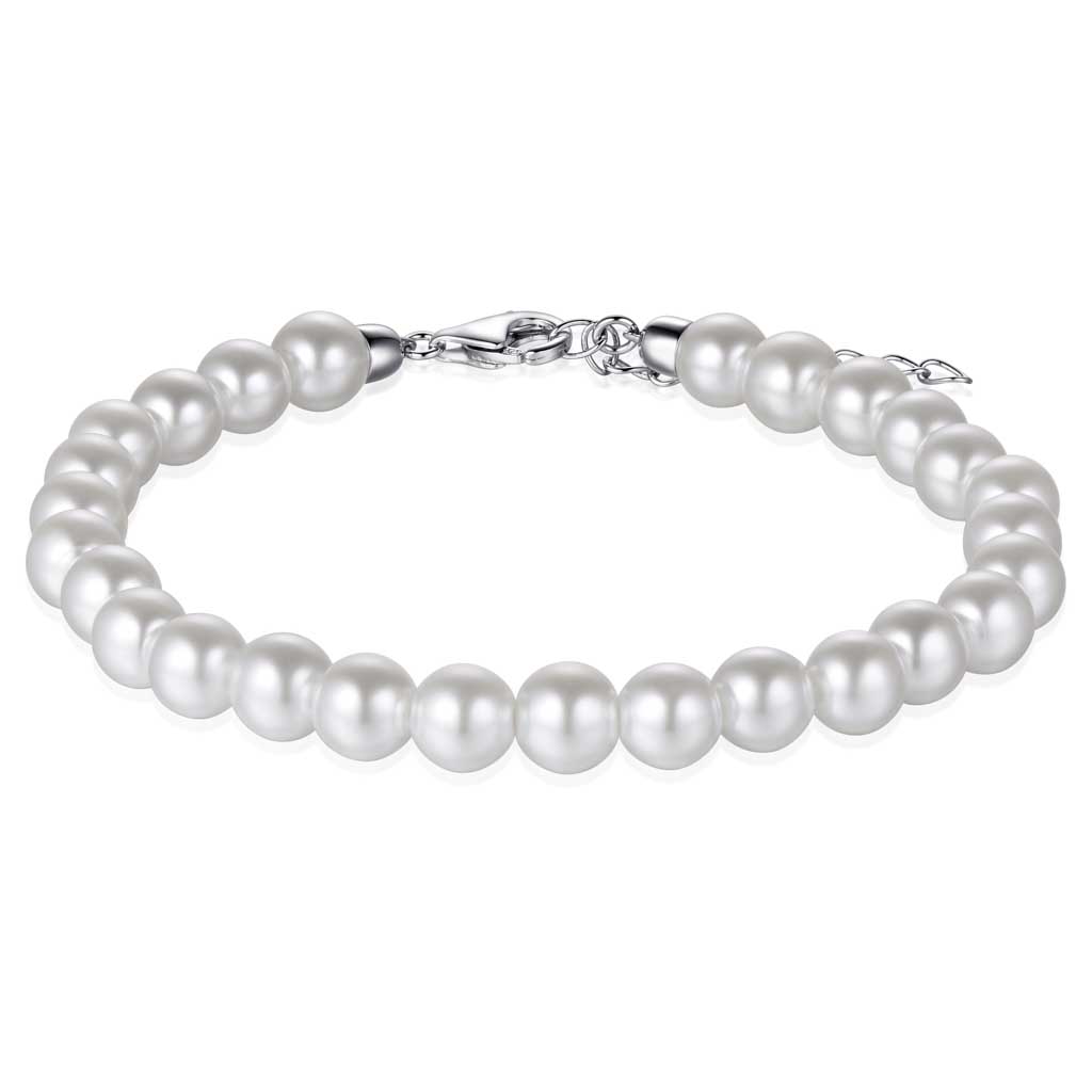 319219-2R20-145 | Damenarmband Aalen 319219 | BC010-17+3 925 Silber rhodiniert Perle Imitation 