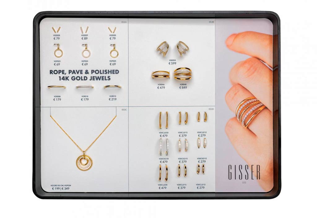 908053-5100-046 | POS-System Aalen 908053-5100-046 | GGT-053 Rope, pave & polished 14 Kt Gold Jewels 