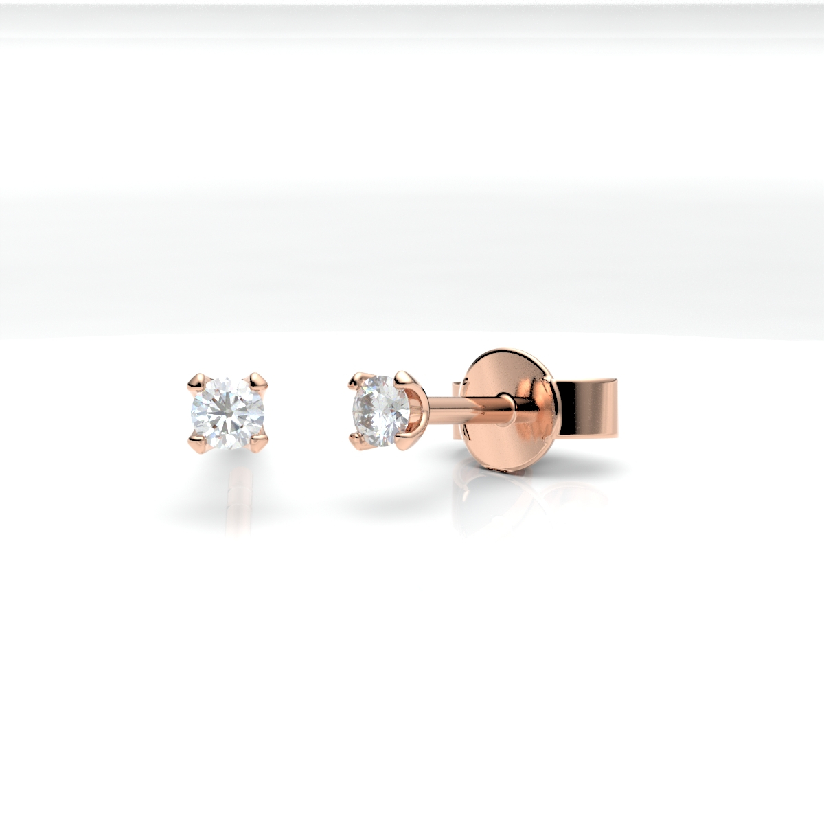 012502-5H24-001 | Ohrstecker Aalen 012502 585 Roségold Brillant 0,100 ct H-SI ∅ 2.4mm100% Made in Germany  