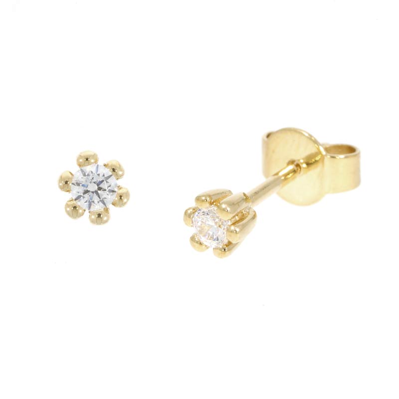019100-5124-001 | Ohrstecker Aalen 019100 585 Gelbgold Brillant 0,100 ct H-SI ∅ 2.4mm100% Made in Germany  